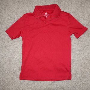 Boys Size 4/5 Class / Club Solid Red Short Sleeve Polo Shirt